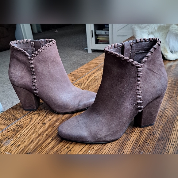 1. State Shoes - 1. State Brown Ankle Booties with Stitch Detail